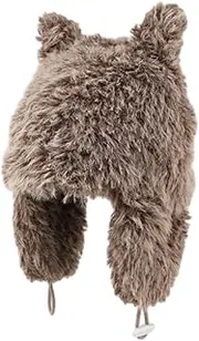 [ZSYTF] Plush Ox Horn Shape Trapper Hat for Women Girls Warm Winter Hats Trapper Hat with Earflaps Windproof Ski Cap, Cf, One Size