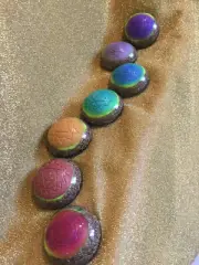 Orgonite - 7 Puck GLOW Rainbow Set - Genuine, Hand Made - 208gr -Free Post