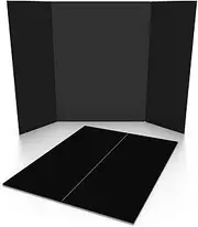Foamboards Australia BLACK Project Display Board - School Project Tri-fold 3 Panel 5mm thick Display Board 122 X 91.5cm Pack of 2