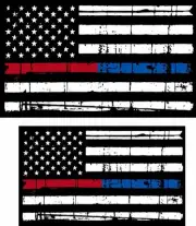 Thin blue line decal Thin Red Line Flag Decal - One 3" x 1.75" & one 3" x 5"