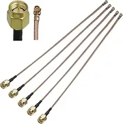 Ahoaepy 5PCS RG178 UFL SMA Coaxial Cable, U.FL MHF1 to SMA Male Pigtail Cable, 6Inch (15cm) Low Loss SMA Male to UFL IPX-1 Extension Jumper Cable for Wi-Fi Radios, Antenna, Mini PCI