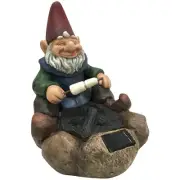 Solar-Powered LED Resin Gnome Lawn Ornament, 11.3-Inch