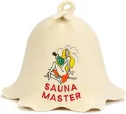 SAUNA GURU Sauna Master Hat, 100% Organic Wool Felt Sauna Cap, Banya Hat Sauna Hair Protector, Sauna Accessories Embroidered Hat, Sauna Accessory, Russian Sauna Hat, Sauna Gifts for Men and Women