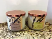 BATH & BODY WORKS frankincense & myrrh 3 WICK candle SET duo NEW/NEVER BURNED