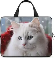 Laptop Case Sleeve Shockproof Computer Carrying Bag Cute White Cat Notebook Case Cover Laptop Bag Water Resistant Computer Cases Tablet Briefcase for Travel Business 12 Inch