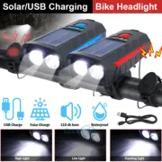 9000000LM Luces LED energía solar Para Bicicleta Faro Frontal impermeable+Bocina