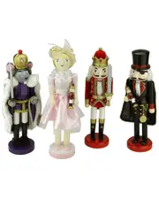 Northlight Set of 4 Decorative Wooden Nutcracker Suite Ballet Christmas Decorations
