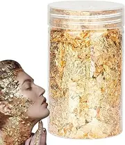 Gold Flakes for Resin, Gold Foil Decorative Paper, Gold Flakes for Resin Metal Imitation Craft Gold - 10g Gold Foil Sheet, Multi-Purpose Use for Crafts, Resin Jewelry Making, Painting, Slime and