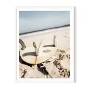 Thruster Fin Framed Printed Wall Art - White