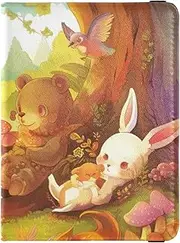 [Amooorous] Cute Cartoon Animals Colorful Leather decorative Passport Holder Cover Wallet Travel Documents Organizer Protector Wallet Passport Holder Ultra Slim, cute cartoon animals colorful, 1 size