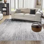 Tinyboy-hbq Area Rugs Abstract Rug Modern Soft Living Room Carpet Large Washable Shaggy Rugs for Living Room Bedroom Dining Room Indoor Home Decor Carpet (Abstract Grey/Blue, 120 x 160 cm)