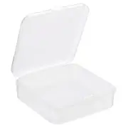 12pcs Clear Storage Container with Hinged Lid 65x20mm Plastic Square Craft Box