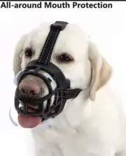 MATCHY2U Bite Or Nip Control Basket Black Silicone Dog Muzzle Size 1 Small Breed