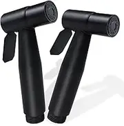 2 Pcs Bidet Sprayer Head for Toilet, Handheld Jet Spray Stainless Steel Adjustable Water Pressure Toilet Shower Spray for Cloth Diaper, Only Sprayer Head for Bathroom Cleaning, Black