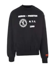 Heron Preston Graphic Printed Crewneck Sweatshirt XXS Black