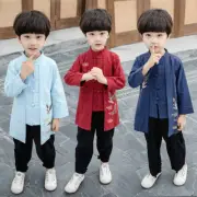 2Pcs Kids Embroidery Toddler Baby Hanfu Chinese Tang Suit New Year Costume