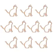 20Pcs Cat Shaped Alloy Open Back Bezel Pendants DIY Resin Frame, Rose Gold