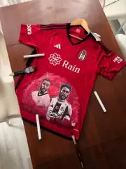 Hand-Painted Beşiktaş Jersey – Quaresma & Rafa Silva Portrait Art – Unique