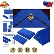 Durable Blue Billiard Felt and Rail Cushions for 8ft Pool Tables - Easy Install