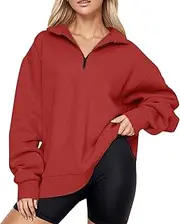 [Generic] Fall Fashion Women Half Zip Pullover Long Sleeve Sweatshirt Quarter Zip Hoodie Sweater Teen Girls Fall Blouse Clothes Womens Bodysuit Blouse
