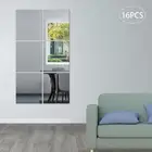 Acrylic Self-adhesive Frameless Wall Mirror Tiles Decor 14'' x 12'' 16PCS Mirror