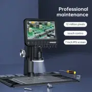 318A 7" IPS Screen 12MP Digital Microscope Camera 1600X with Ordinary Lens tp1