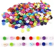 NQJNQJ 1000 Pcs Mixed Color Small Buttons for Crafts - 6mm Round 2-Hole Sewing Buttons, Hand-Painted Decorative Buttons for DIY Projects