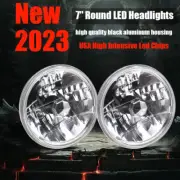 DOT Approved 7" Round LED Headlights Hi/Lo Beam For Jeep Wrangler JK TJ CJ- (for: Jeep)