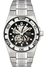Bulova Automatic men watch stainless steel skeleton dial 98A107