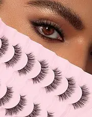 Frihappy Fake Eyelashes Eyelashes Cat Eye Lashes Wispy Natural Lashes Strip Lashes Mink Lashes 13mm Lashes