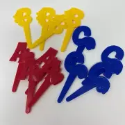 ABC red blue yellow pre-school picks - cupcake toppers Set of 24