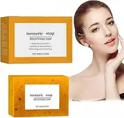 Turmeric Kojic Acid Cleansing Soap, Lemon Turmeric Kojic Acid Soap, Turmeric Brightening Soap, Lemon Turmeric Soap For Face And Body, Turmeric And Kojic Soap Bar Skin Lightening Soap (1PCS)