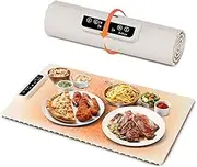 Electric Warming Tray, Full Surface Graphene Heating Mat for Food, Silicone 6 in 1 Food Warmer for Parties Foldable Design Fast Heating, Warming Plate for Buffet, Family Gatherings, Sabbath, Holidays