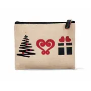 BRIGHTON Holiday/Christmas Pouch Ho Ho Ho Sparkle Canvas Zip Bag SEALED-NWT