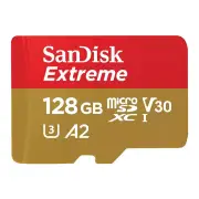 SanDisk Extreme 128GB Micro SDXC UHS-I V30 190MB/s Memory Card w/ Adapter
