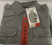 Eddie Bauer Chamois Long Sleeve Button Up Shirt Double Brushed Grey Size MEDIUM