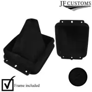 BLACK STITCH SUEDE GEAR BOOT+PLASTIC FRAME FOR MITSUBISHI LANCER EVO 10 X