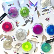 PopSockets Translucent Clear Glitter Iridescent Neon Glow Electric Ultra Green