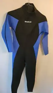 Ravani Men's/ Ladies Black/Blue Neoprene Full Body Wetsuit Size Small NWT