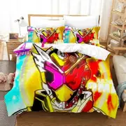 a2774 Bed Sheets Anime Kamen Rider Zero-One Bedding Set Duvet Cover Bed Set Quilt Cover Pillowcase Comforter Boys Adult Bedding3-Piece Bedding Set (