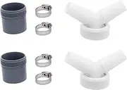 LT Easiyl 2Pcs Washing Machine Drain Adapter Double Connection Y for 18-24mm Inlet Connector and 40mm Outlet Hose