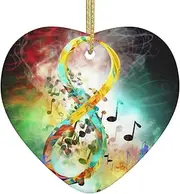 Abstract Music Symbol Christmas Ornaments 2024 Ceramic Christmas Tree Hanging Ornaments Holiday Ornaments for Christmas Christmas Decorations Keepsake Gifts New Home Ornament