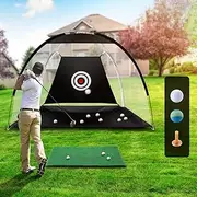 3M Golf Practice Net and Hitting Mat Target Set Chipping Cage Training Aids Indoor Outdoor Golf Swing Driving