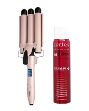 Cortex Digital Wave Maker 1" Foldable Three Barrel Waver & Hairspray Set