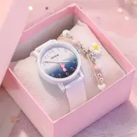 在飛比找蝦皮購物優惠-現貨熱銷送錶盒生日禮物情人節禮物女生手錶圓形手錶兒童考試用看