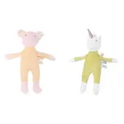 2pc Annabel Trends Cuddly Wuddlies Large Baby Soft Plush Toy Pig & Unicorn 0y+
