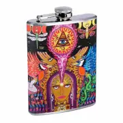 Shaman Art Em1 Flask 8oz Stainless Steel Hip Drinking Whiskey