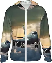 [LHBWCVN] UPF 50+ Light Jacket Full Zip Sun Protection Hoodie for Women Men Long Sleeve Airplane Sun Shirts