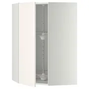 METOD corner wall cabinet with carousel, white/Veddinge white, 68x37x100 cm