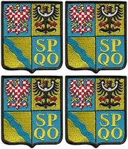 [Patchion] Set of Four - Olomouc Region - Coat of arms - Black VeIcro/Hook and Loop Backing - Embroidered Patch/Badge/Emblem